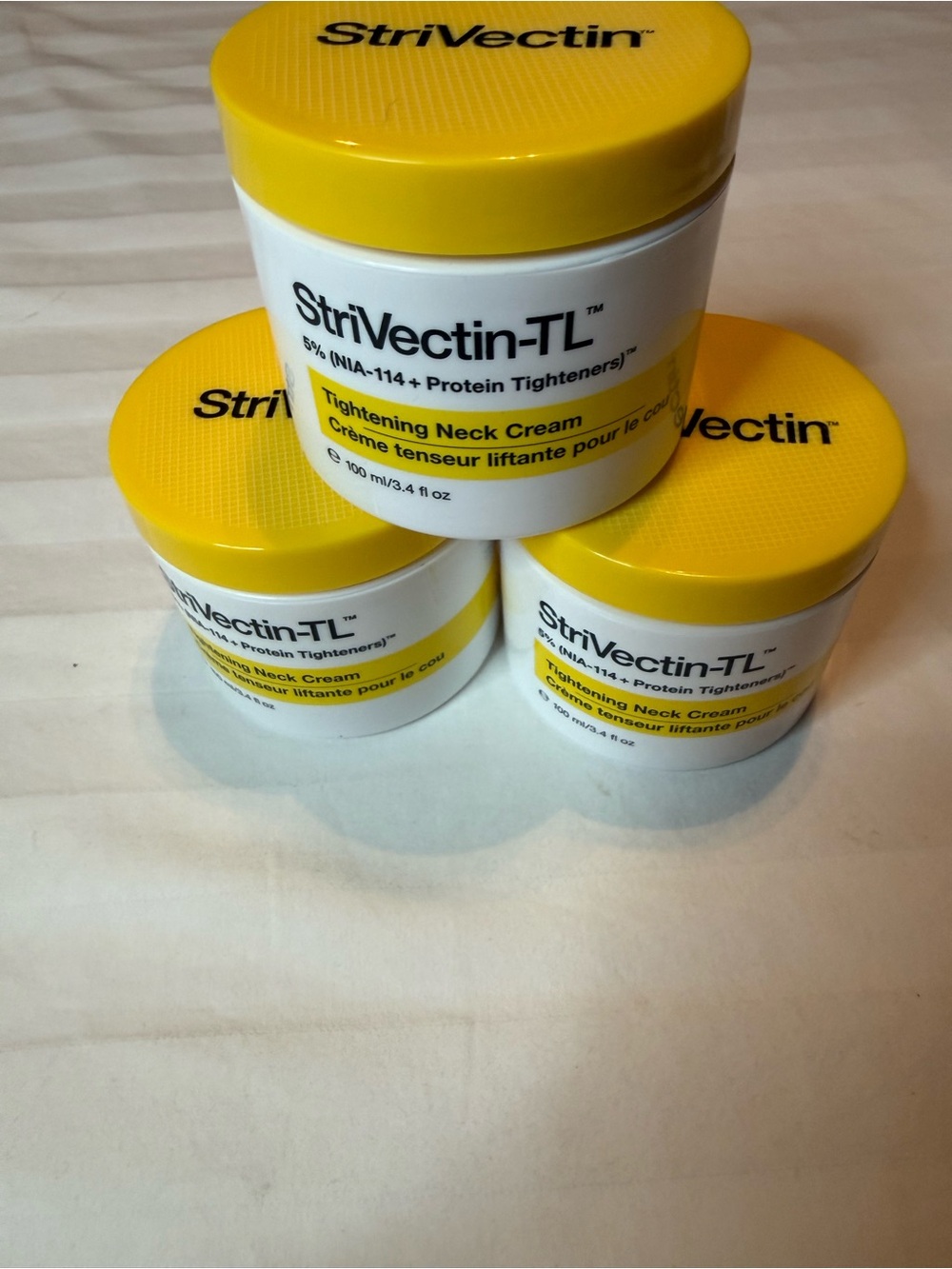 (BUNDLE) 3 StriVectin-TL Yellow Jar Tightening Neck Cream Trio 100ml/3.4 fl oz